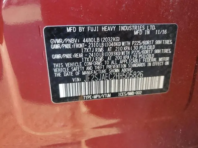 2017 SUBARU FORESTER 2.5I PREMIUM  