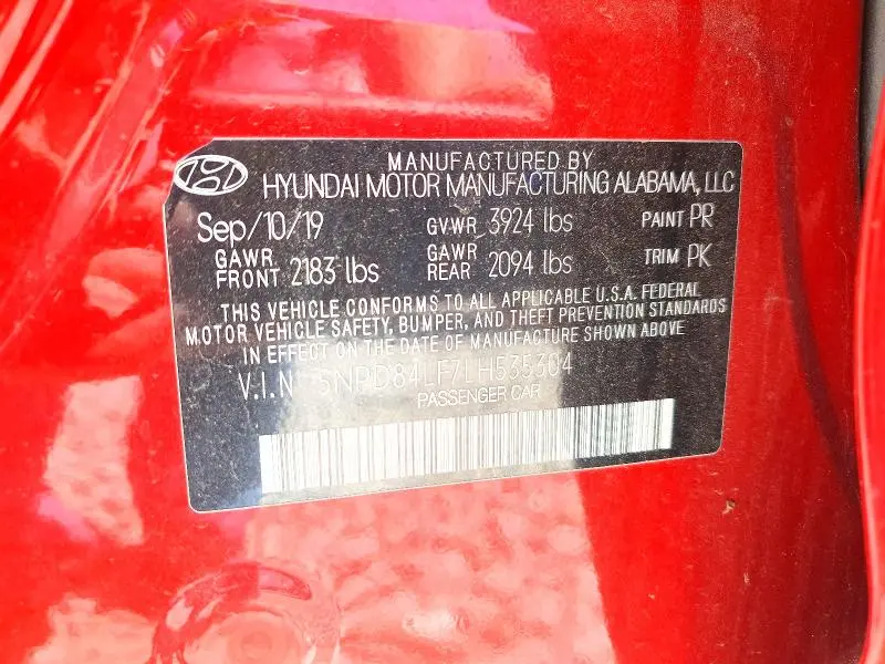 2020 HYUNDAI ELANTRA SEL  