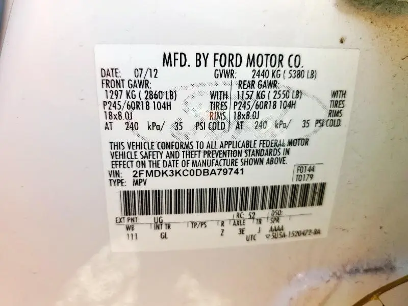 2013 FORD EDGE LIMITED  