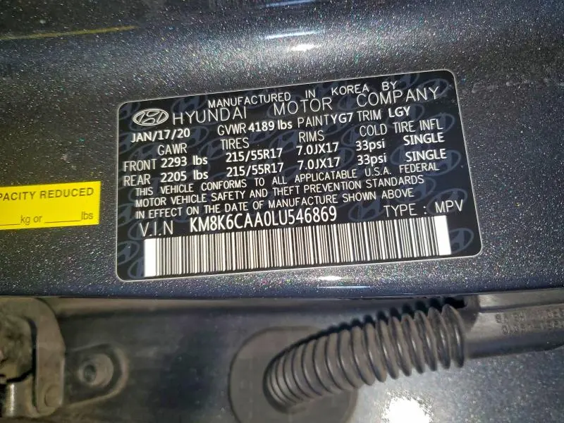 2020 HYUNDAI KONA SEL PLUS  