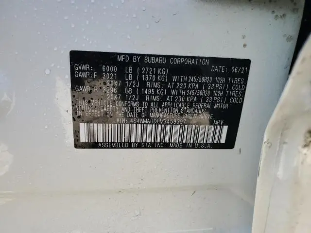 2021 SUBARU ASCENT TOURING  