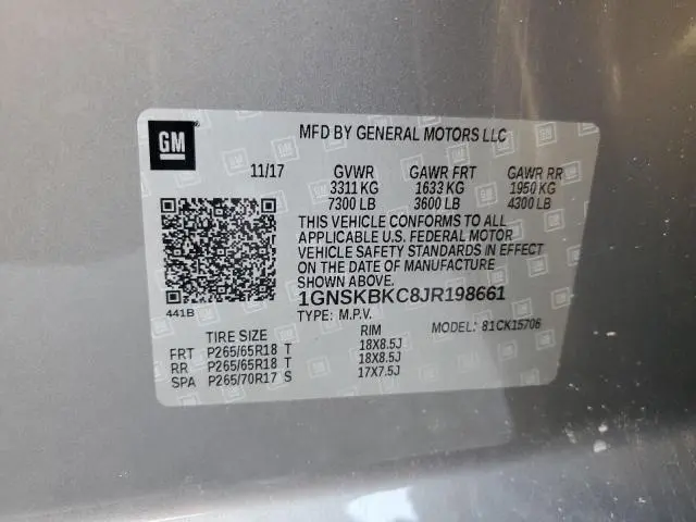 2018 CHEVROLET TAHOE K1500 LT  