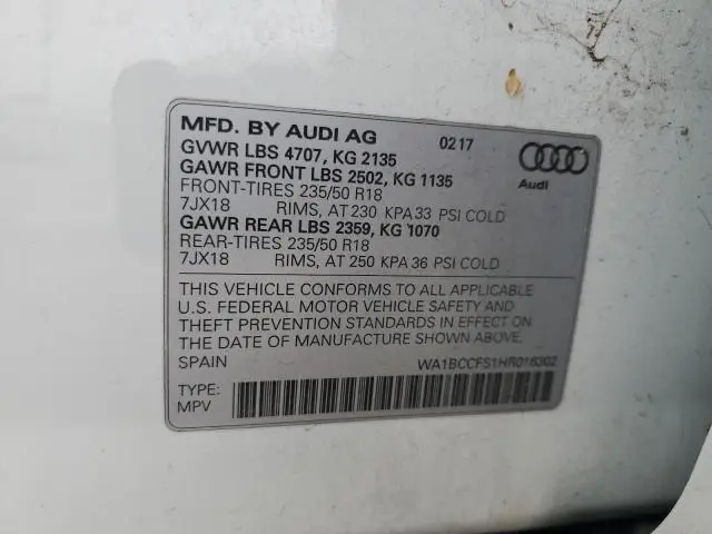 2017 AUDI Q3 PREMIUM  