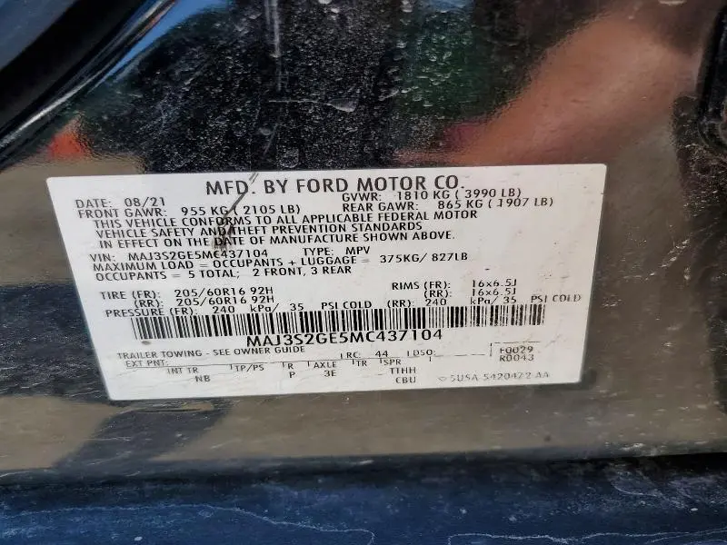 2021 FORD ECOSPORT SE  