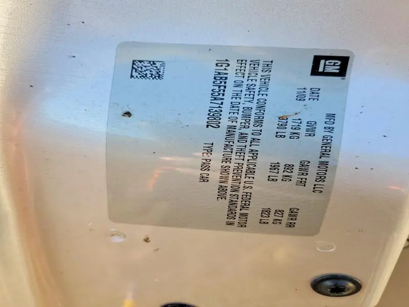 2010 CHEVROLET COBALT LS  