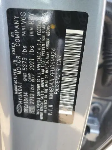 2015 HYUNDAI GENESIS 3.8L  
