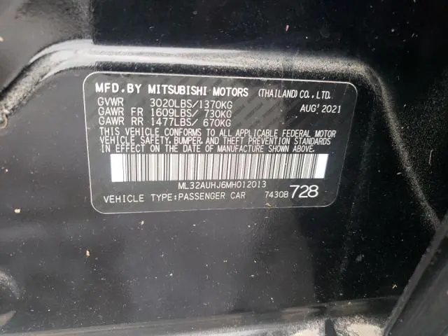 2021 MITSUBISHI MIRAGE ES