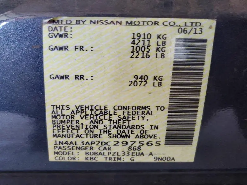 2013 NISSAN ALTIMA 2.5  