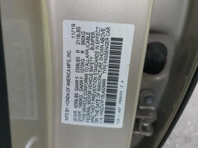 2020 HONDA ACCORD LX  