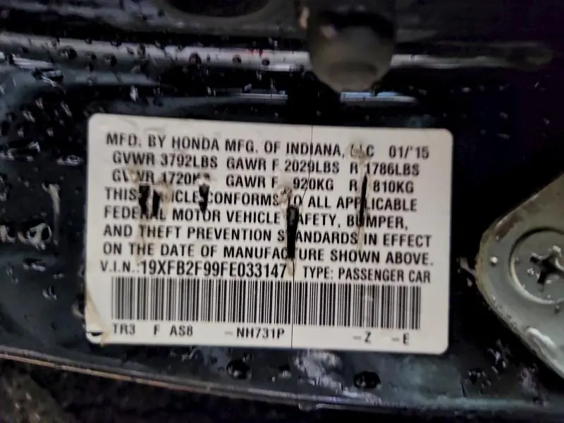 2015 HONDA CIVIC EXL  