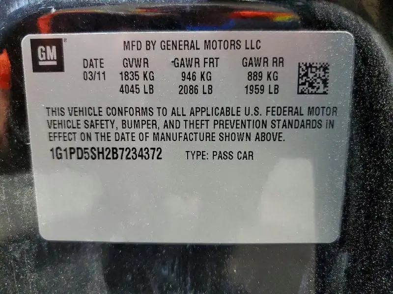 2011 CHEVROLET CRUZE LS  