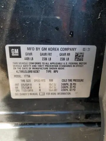 2021 CHEVROLET TRAILBLAZER RS  