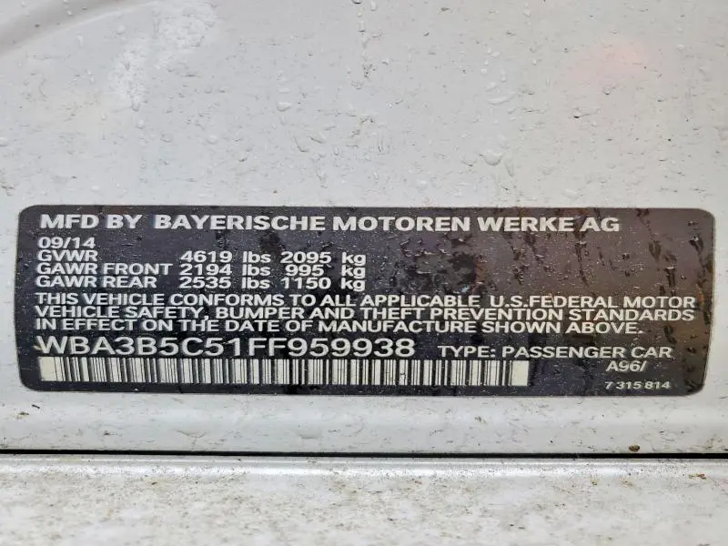 2015 BMW 328 XI SULEV  