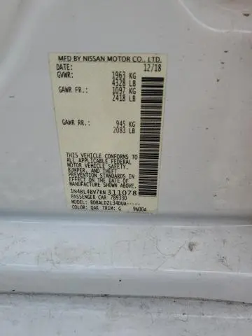 2019 NISSAN ALTIMA S  