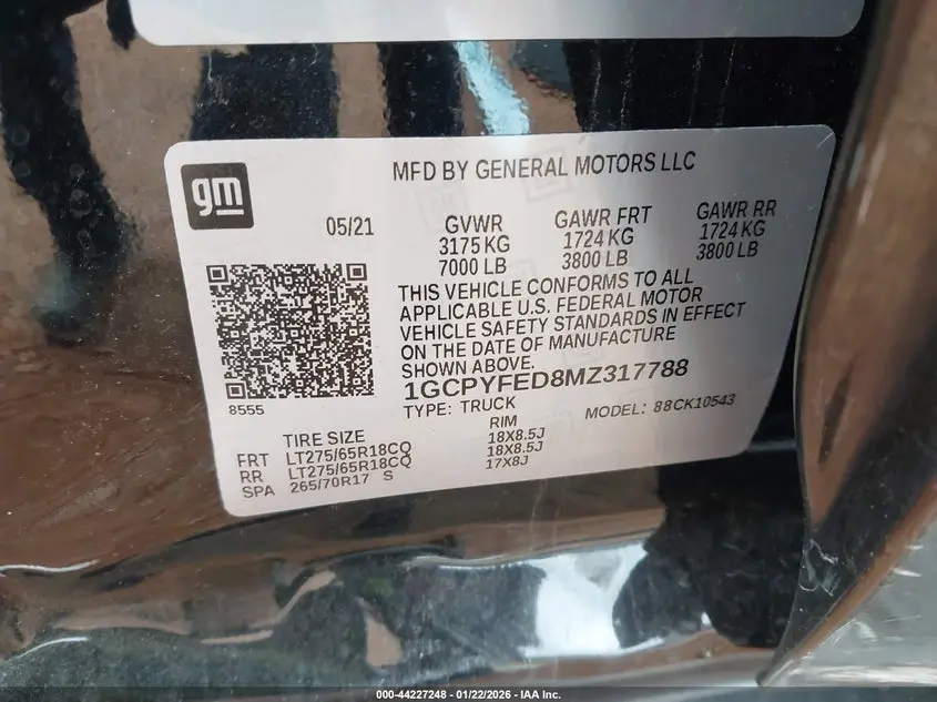 2021 CHEVROLET SILVERADO 1500 4WD  SHORT BED LT TRAIL BOSS