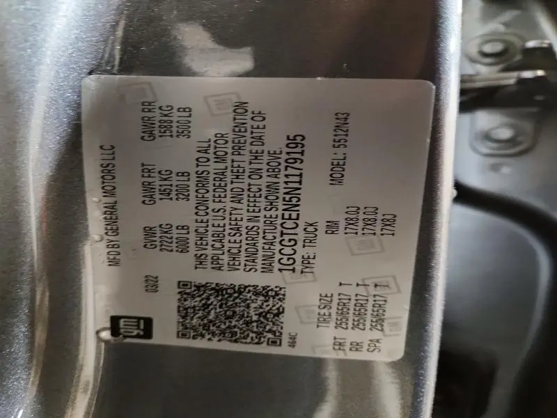 2022 CHEVROLET COLORADO LT  