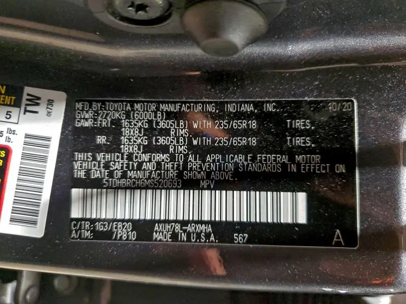 2021 TOYOTA HIGHLANDER HYBRID XLE  