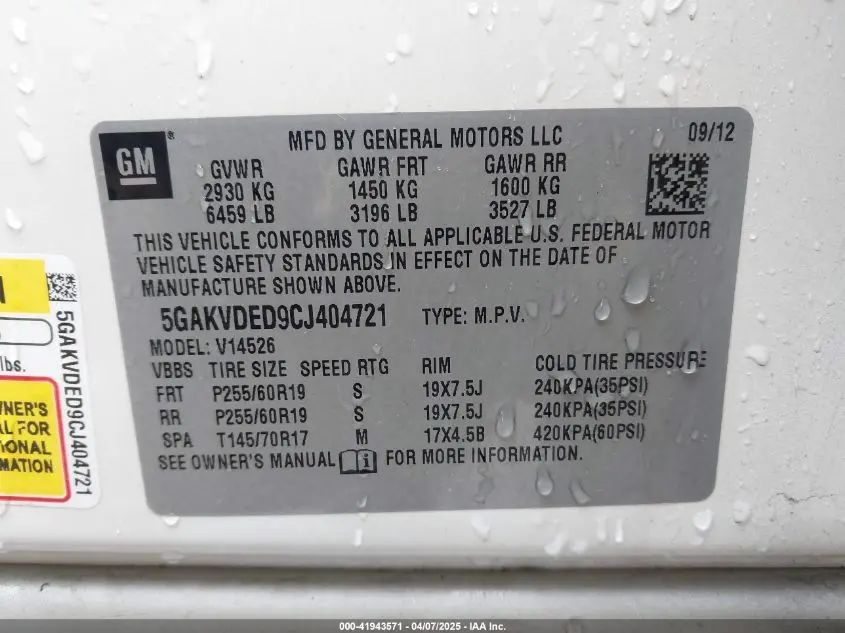 2012 BUICK ENCLAVE PREMIUM