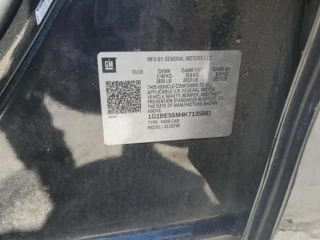 2019 CHEVROLET CRUZE LT