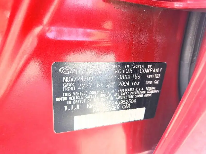 2010 HYUNDAI ELANTRA GLS  