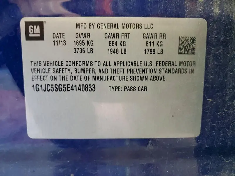 2014 CHEVROLET SONIC LT  