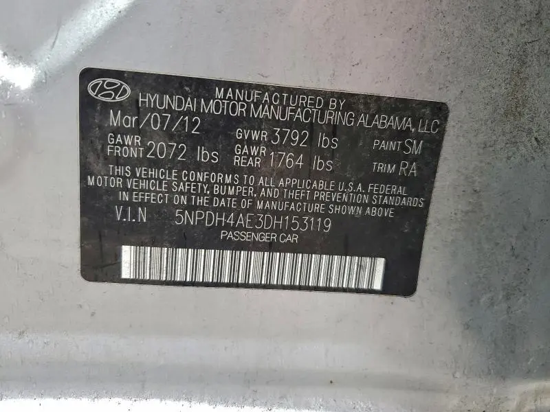 2013 HYUNDAI ELANTRA GLS  