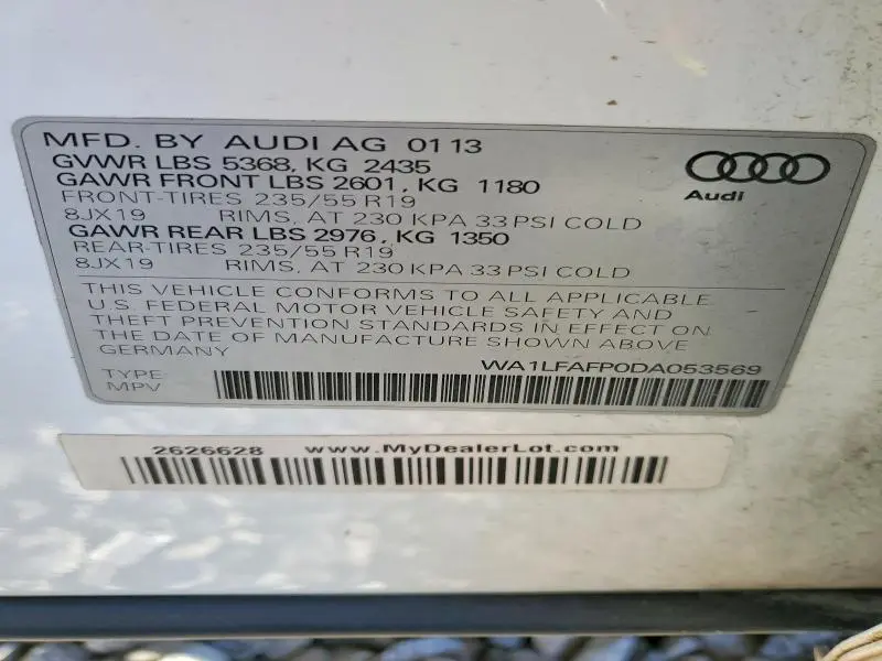 2013 AUDI Q5   