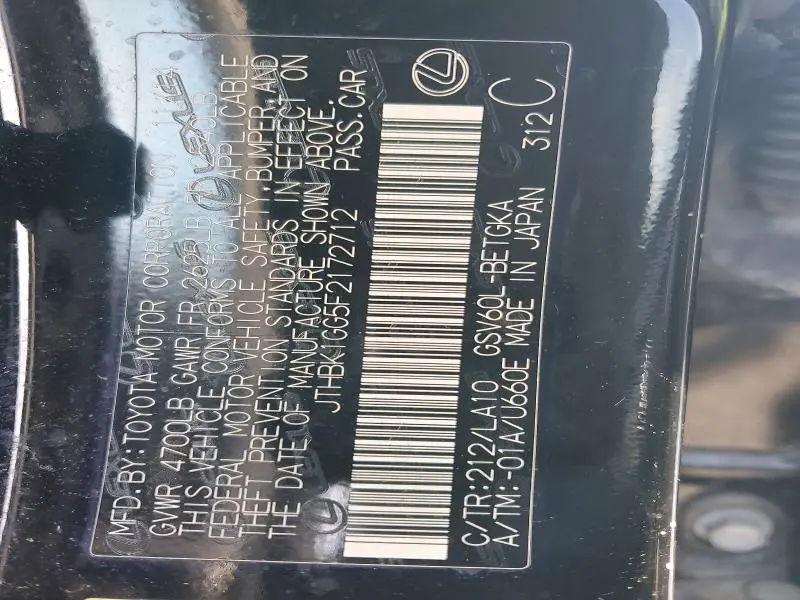 2015 LEXUS ES 350 BASE  