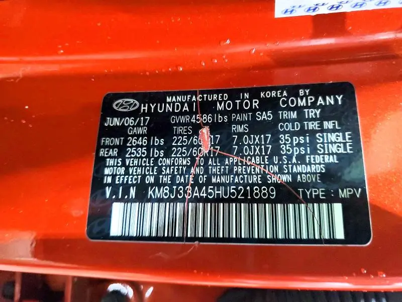 2017 HYUNDAI TUCSON SE  