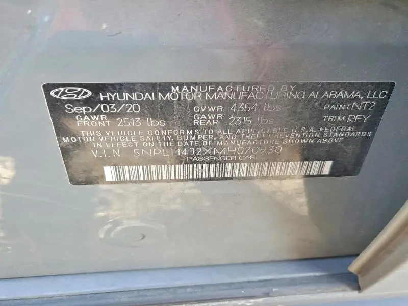 2021 HYUNDAI SONATA LIMITED  