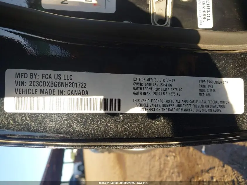 2022 DODGE CHARGER SXT RWD