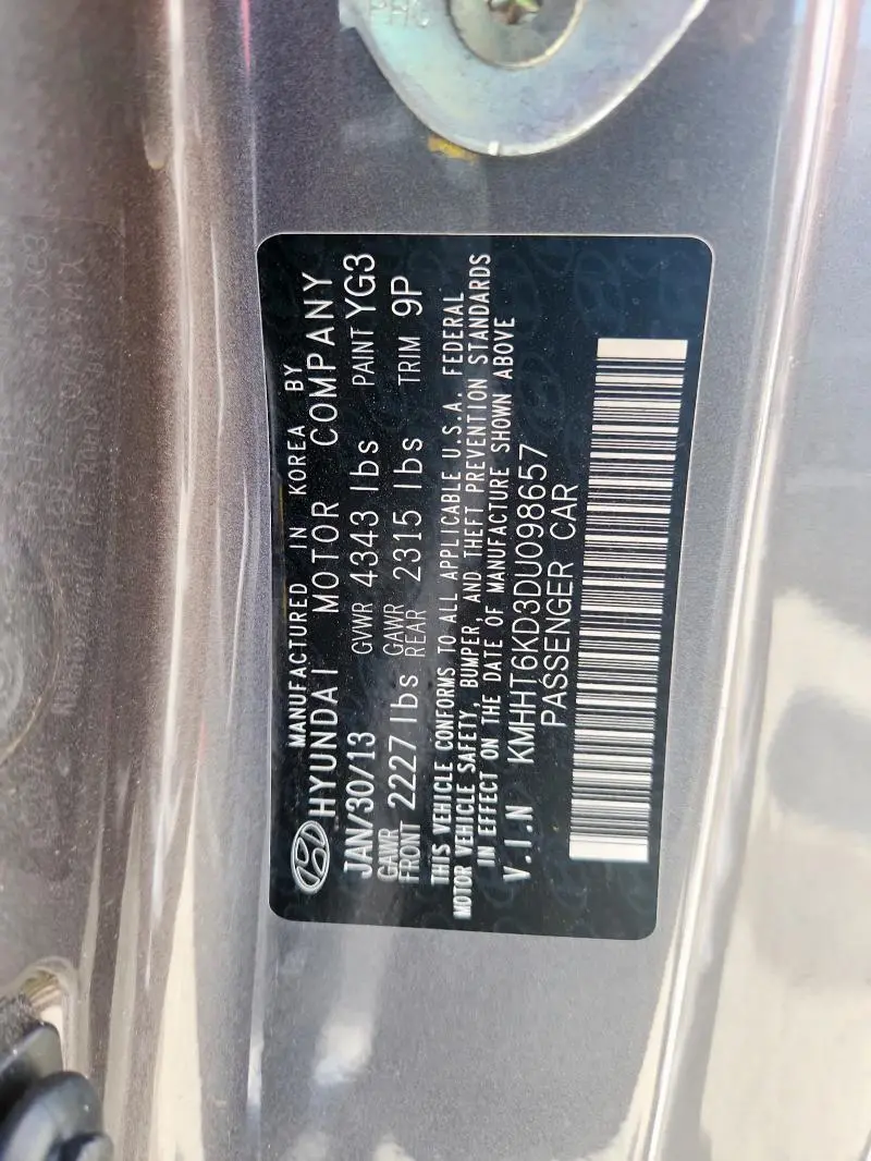 2013 HYUNDAI GENESIS COUPE 2.0T  