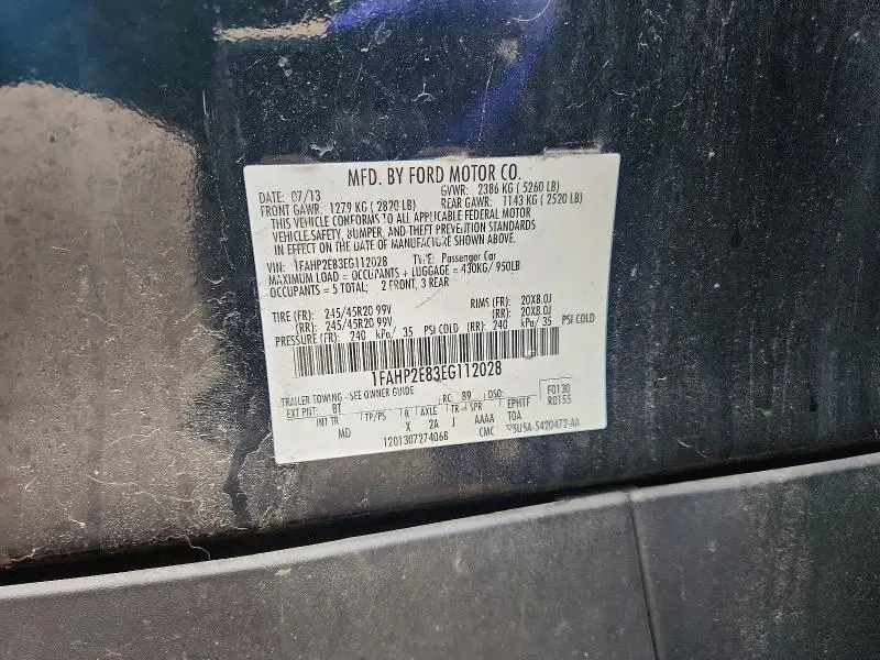 2014 FORD TAURUS SEL  