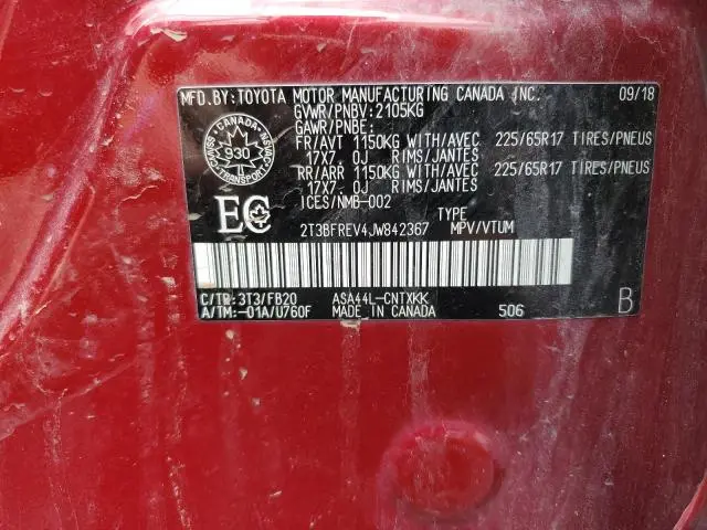 2018 TOYOTA RAV4 LE  