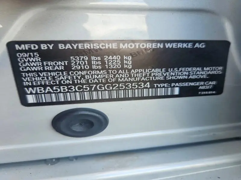 2016 BMW 535 XI  