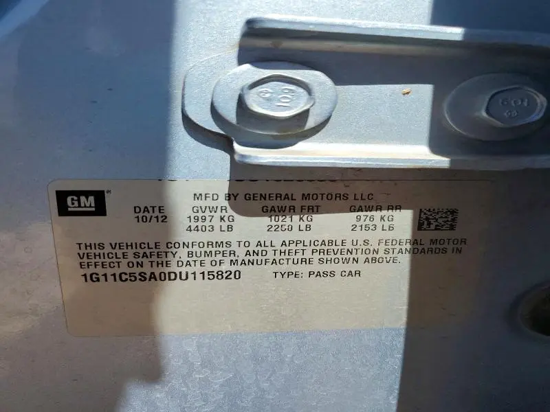 2013 CHEVROLET MALIBU 1LT  