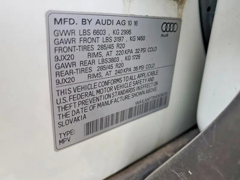 2017 AUDI Q7 PREMIUM PLUS  