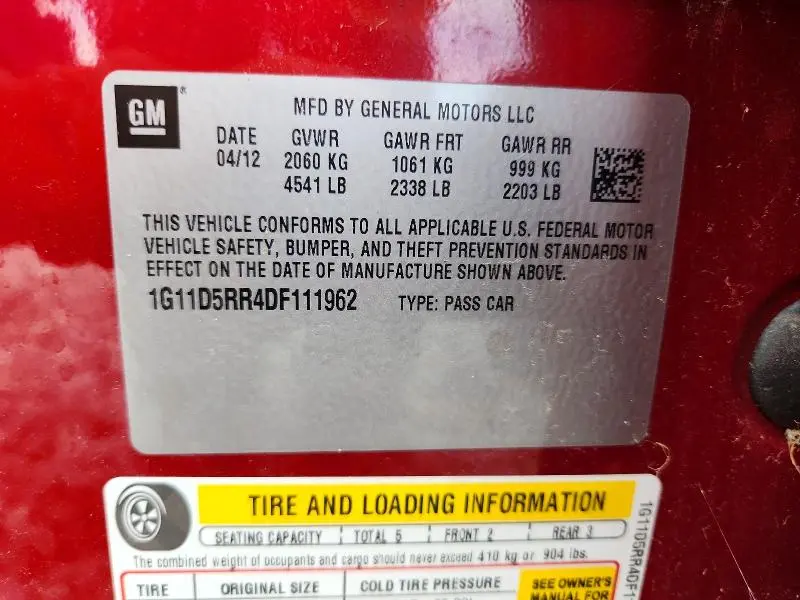 2013 CHEVROLET MALIBU 1LT  