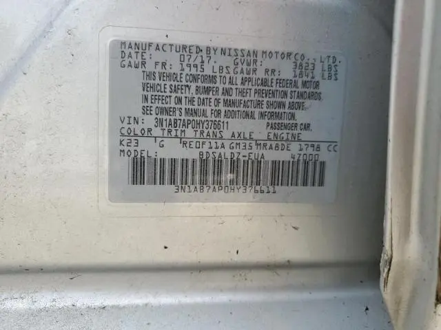 2017 NISSAN SENTRA S  