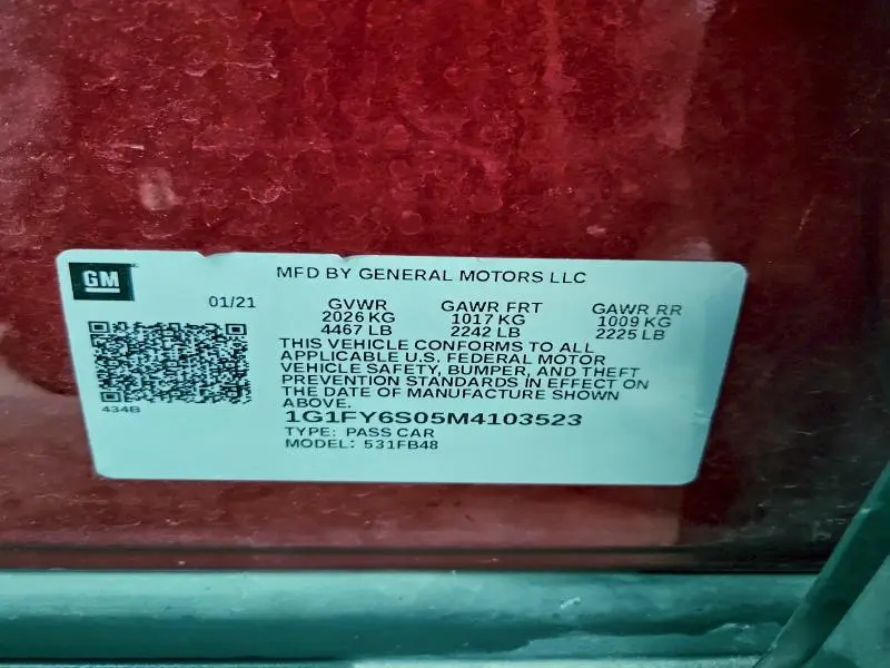 2021 CHEVROLET BOLT EV LT  