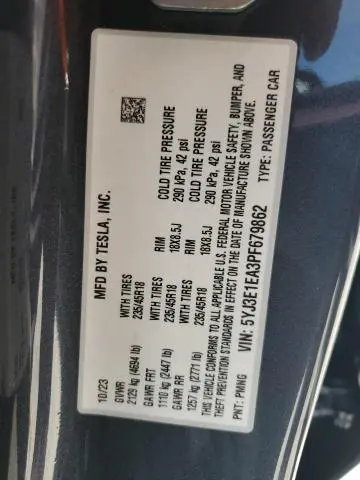 2023 TESLA MODEL 3   