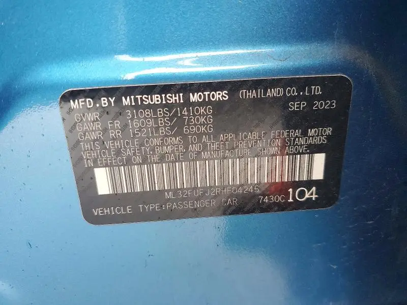2024 MITSUBISHI MIRAGE G4 ES  