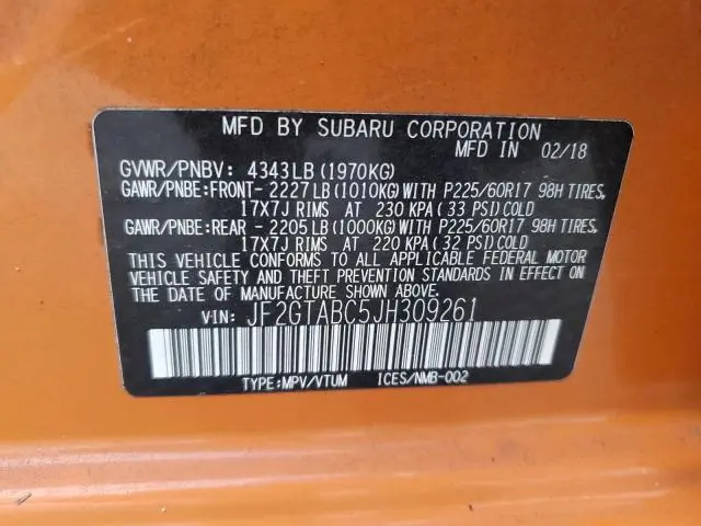 2018 SUBARU CROSSTREK PREMIUM  