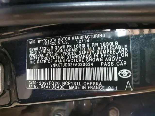 2015 TOYOTA YARIS   