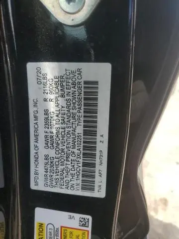 2020 HONDA ACCORD SPORT  