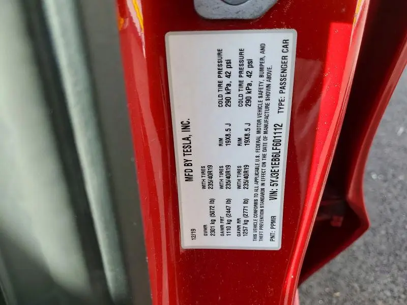 2020 TESLA MODEL 3   