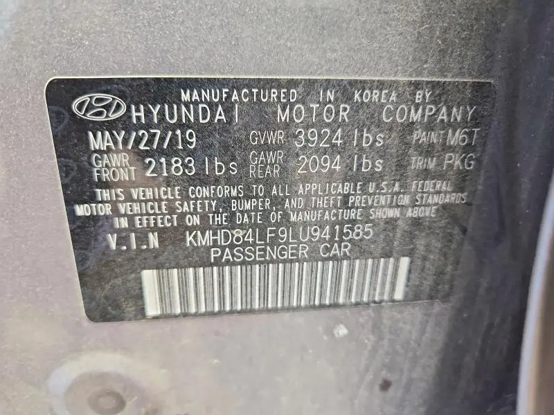 2020 HYUNDAI ELANTRA SEL  