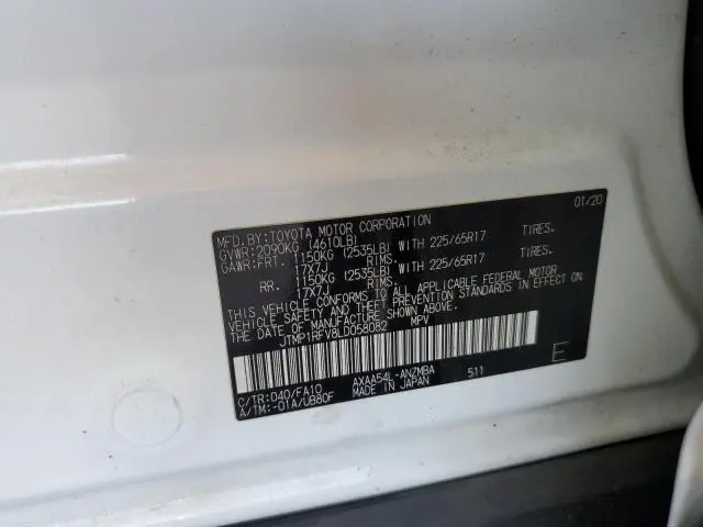 2020 TOYOTA RAV4 XLE