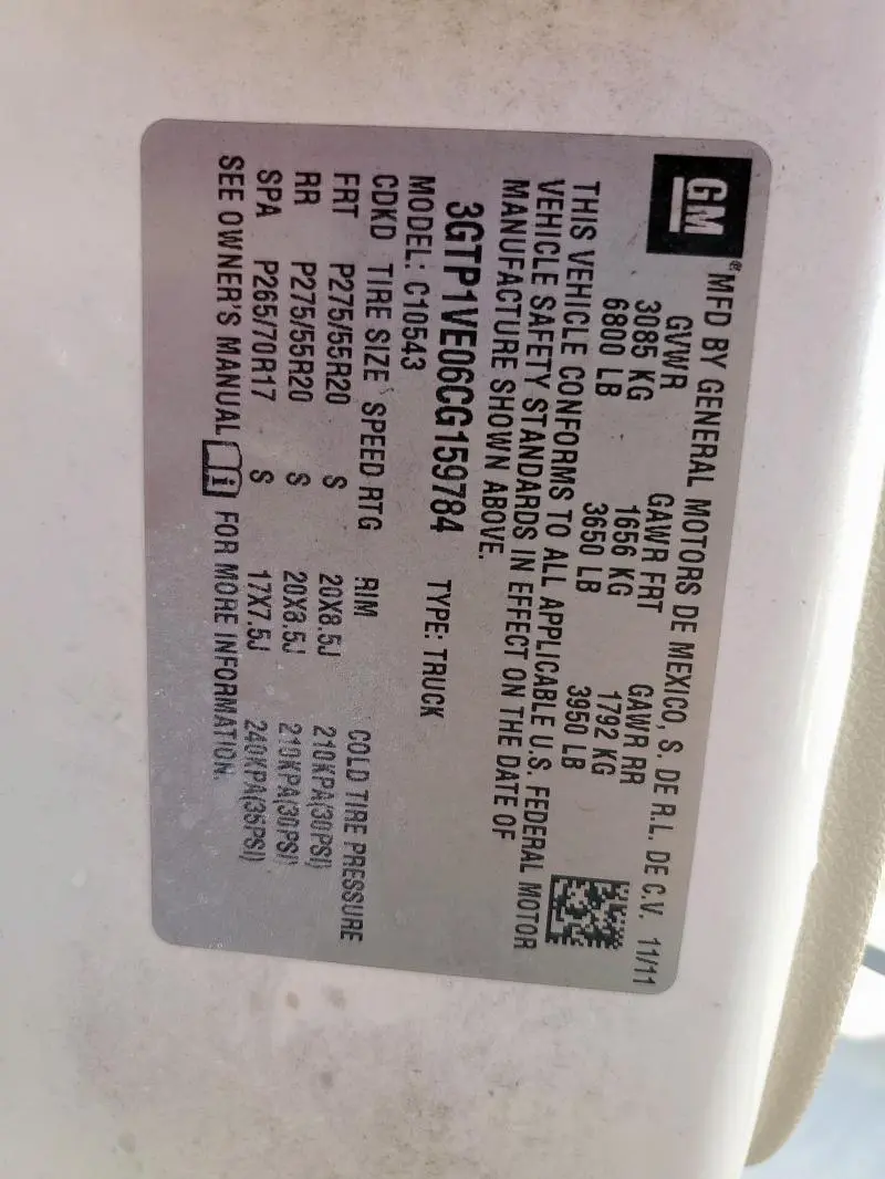 2012 GMC SIERRA C1500 SLE  