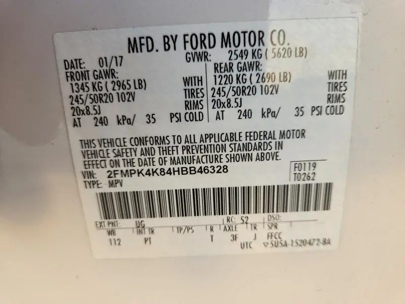 2017 FORD EDGE TITANIUM  